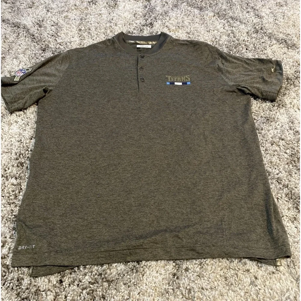 Nike Tennessee Titans Salute to Service Dri-FIT Polo Shirt‎ Mens XL Olive Green